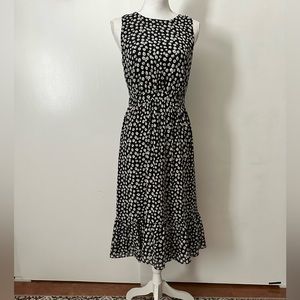 Jcrew Women’s Navy Blue Floral Sleeveless Midi Dress Size 4